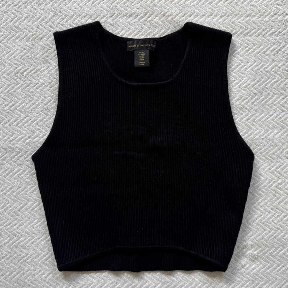 House of Harlow 1960 Black Crop Top